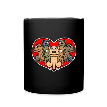 Chien Chiens Propriétaires de chiens Amour Coeur Romantique - Mug uni - noir - Devant
