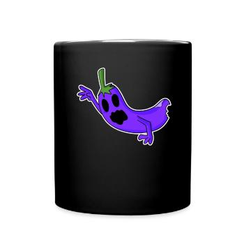 Zombie Eggplant Horror Creepy - Full Colour Mug - black - Front