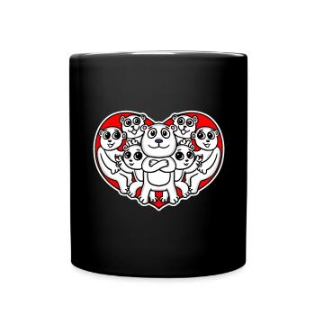 Heart Bear Love Romantic - Full Colour Mug - black - Front