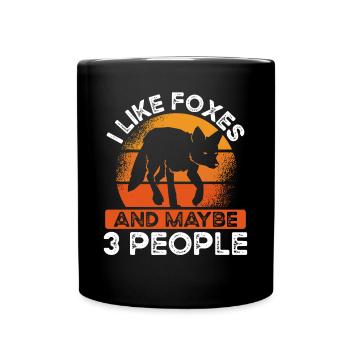 J’aime les renards et peut-être trois personnes - Mug uni - noir - Devant