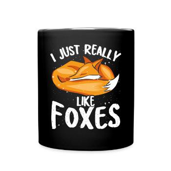 J’aime beaucoup les renards - Mug uni - noir - Devant