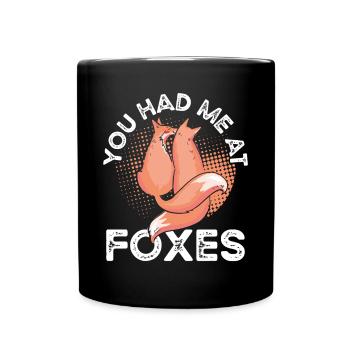 Tu m’as eu avec des renards - Mug uni - noir - Devant