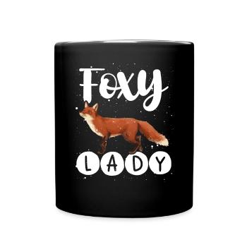 Fuchsige Dame - Tasse einfarbig - Schwarz - Vorne