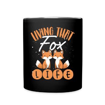 Vivre la vie du renard - Mug uni - noir - Devant