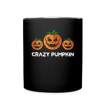 Crazy Pumpkin Halloween Pumpkin - Full Colour Mug - black - Front