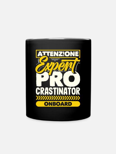Attenzione Expert Procrastinator Onboard Humor - Tasse einfarbig - Schwarz