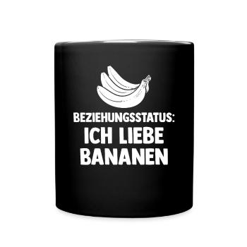 Früchte Beziehungsstatus Banane - Tasse einfarbig - Schwarz - Vorne