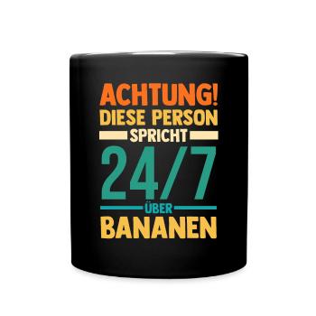 Früchte Banane - Tasse einfarbig - Schwarz - Vorne