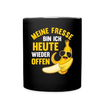 Früchte Banane - Tasse einfarbig - Schwarz - Vorne