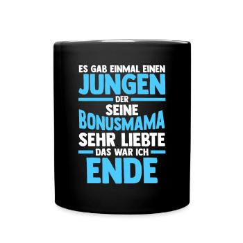 Stiefmutter Stiefmama Bonusmama Stiefsohn - Tasse einfarbig - Schwarz - Vorne