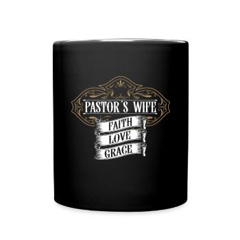 L’épouse du pasteur Jesus Christian Church appréciation - Mug uni - noir - Devant