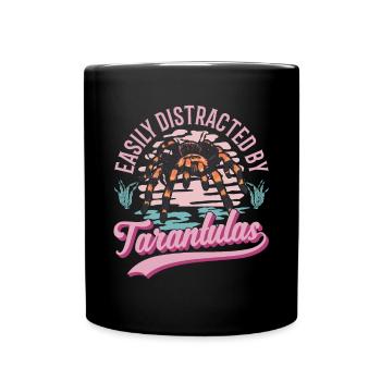 Easily distracted by Tarantulas Tarantel - Tasse einfarbig - Schwarz - Vorne