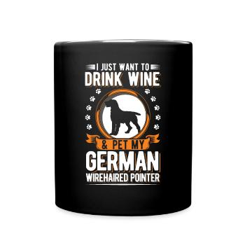 Vin allemand à poil dur - Mug uni - noir - Devant