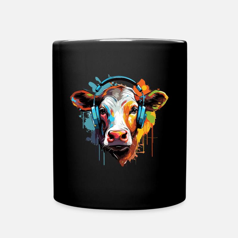 Casque de vache coloré - Mug uni - noir