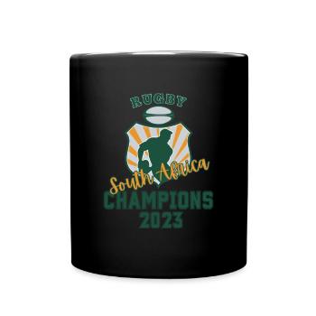 South Africa Rugby Champions 2023 - Full Colour Mug - black - Front