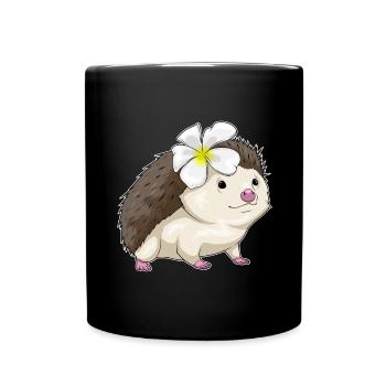 Plumeria hérisson - Mug uni - noir - Devant