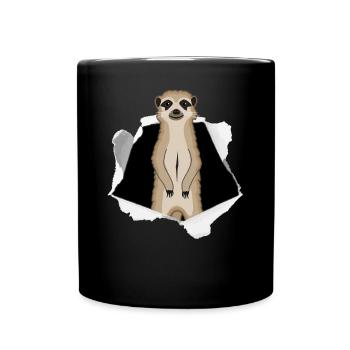 Faultier Ausbruch Karton Niedlich Geschenk - Tasse einfarbig - Schwarz - Vorne