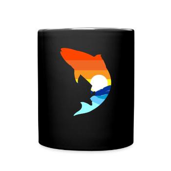 Camping -Wandern Retro Mountains Outdoor Camp Fisc - Tasse einfarbig - Schwarz - Vorne