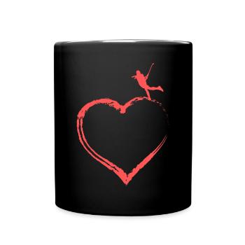 Field Hockey Heart - Tasse einfarbig - Schwarz - Vorne