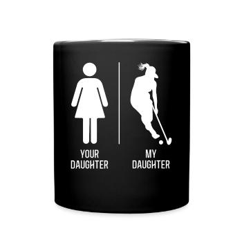 Hockey sur gazon Votre fille Mon - Mug uni - noir - Devant
