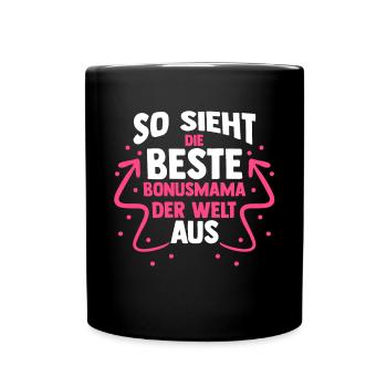 Stiefmutter Stiefmama Bonusmama - Tasse einfarbig - Schwarz - Vorne