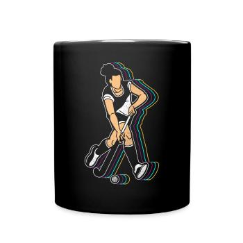 Field Hockey Retro - Full Colour Mug - black - Front