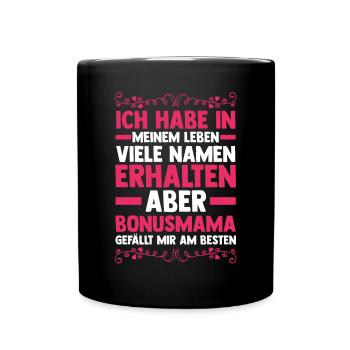 Stiefmutter Stiefmama Bonusmama - Tasse einfarbig - Schwarz - Vorne