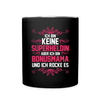 Stiefmutter Stiefmama Bonusmama - Tasse einfarbig - Schwarz - Vorne