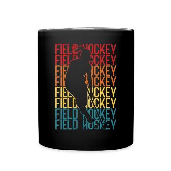 Field Hockey Retro Vintage Field - Tasse einfarbig - Schwarz - Vorne