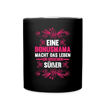 Stiefmutter Stiefmama Bonusmama - Tasse einfarbig - Schwarz - Vorne