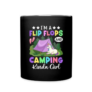 Camping-car Camping Fille Camper - Mug uni - noir - Devant