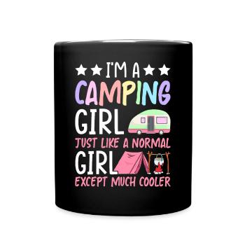 Femme Camper Camping-car Camping - Mug uni - noir - Devant
