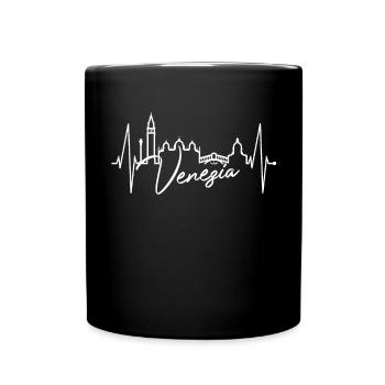 Venice Skyline Heartbeat Italy I Love Venezia - Full Colour Mug - black - Front