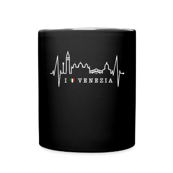 Venice Skyline Heartbeat Italy I Love Venezia - Full Colour Mug - black - Front