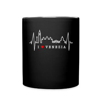 Venice Skyline Heartbeat Italy I Love Venezia - Full Colour Mug - black - Front