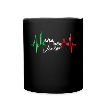 Venice Skyline Heartbeat Italy I Love Venezia - Full Colour Mug - black - Front
