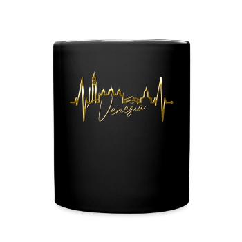 Venice Skyline Heartbeat Italy I Love Venezia - Full Colour Mug - black - Front