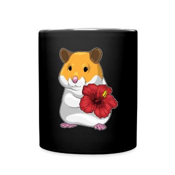 Hamster Hibiskus  - Tasse einfarbig - Schwarz - Vorne
