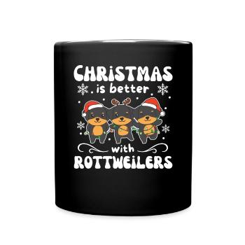 Christmas is better with Rottweilers - Full Colour Mug - black - Front