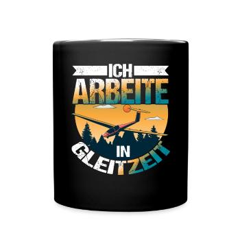 Segelflieger Segelflugzeug Gleitzeit - Tasse einfarbig - Schwarz - Vorne