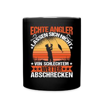 Angeln Angelrute Fisch Angelsport - Tasse einfarbig - Schwarz - Vorne