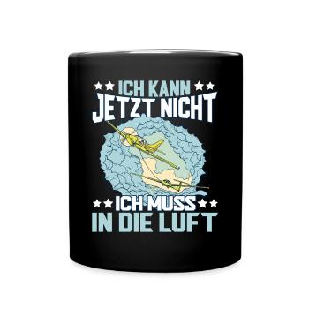 Segelflieger Pilot Segelfliegen Flugzeug - Tasse einfarbig - Schwarz - Vorne