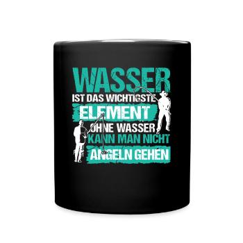 Angler Fischer Ich gehe jetzt Angeln - Tasse einfarbig - Schwarz - Vorne