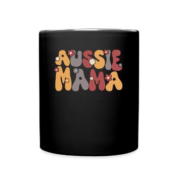 Berger Australien Bleu Merle Groovy Aussie Maman - Mug uni - noir - Devant