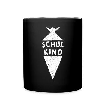 Schulkind Schultüte Schulanfänger Einschulungstüte - Tasse einfarbig - Schwarz - Vorne