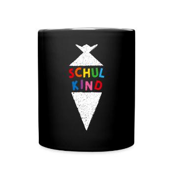 Schulkind Schultüte Schulanfänger Einschulung - Tasse einfarbig - Schwarz - Vorne