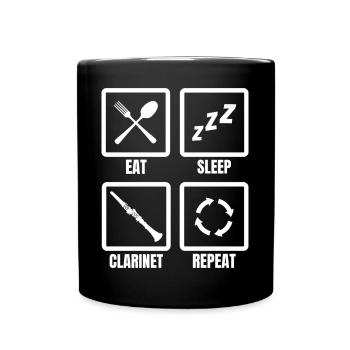 Eat Sleep Clarinet Repeat - Tasse einfarbig - Schwarz - Vorne
