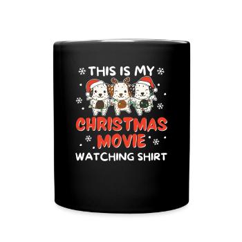 Dalmatiner Christmas Movie Watching - Tasse einfarbig - Schwarz - Vorne