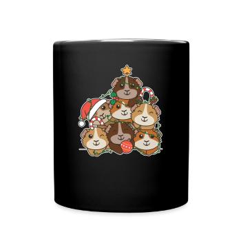 Cochon d’Inde arbre de Noël drôle Animal - Mug uni - noir - Devant