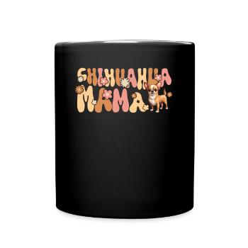 Chihuahua Groovy Chihuahua Mama - Tasse einfarbig - Schwarz - Vorne